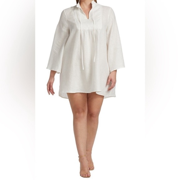Harshman Dresses & Skirts - Harshmans Arab split Neck Tunic Dress in White Size L
100% Linen